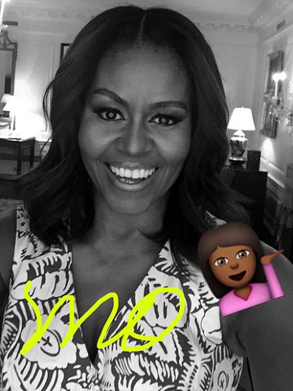 Uma imagem publicada pela primeira-dama dos EUA no Snapchat