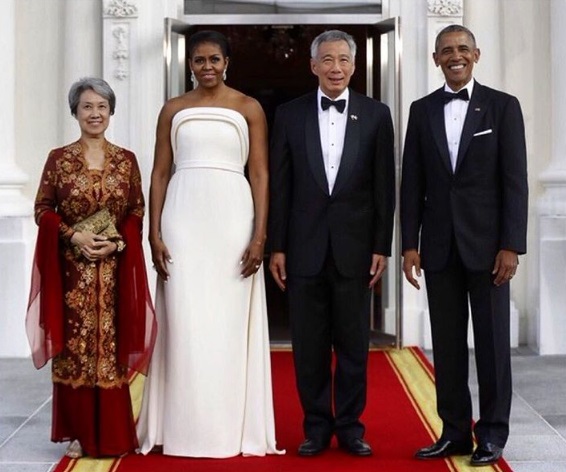 Vestido usado por Michelle Obama num jantar na Casa Branca