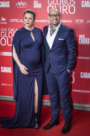 Gonçalo Diniz e Sofia Cerveira nos Globos de Ouro, em maio passado (fotografia: Palavras Ditas)