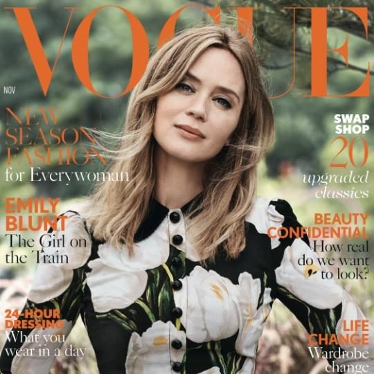 Emily Blunt na capa da 'Vogue' britânica em novembro