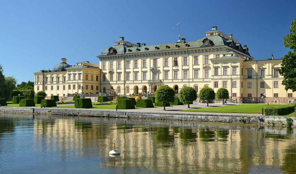 A fachada do Palácio de Drottningholm
