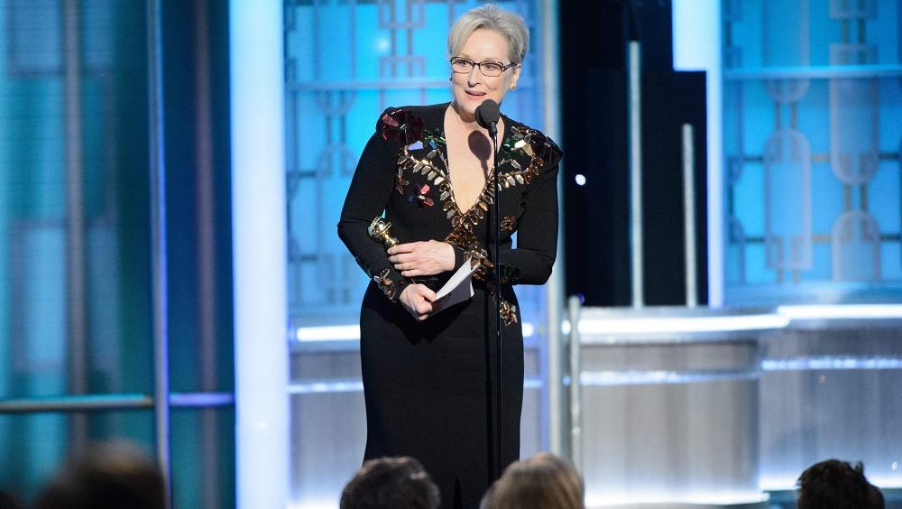 epa05706530 A handout photo made available by the Hollywood Foreign Press Association (HFPA) on 09 January 2017 shows Meryl Streep accepting the Cecil B. DeMille Lifetime Achievement Award during the 74th annual Golden Globe Awards ceremony at the Beverly Hilton Hotel in Beverly Hills, California, USA, 08 January 2017. EPA/HFPA / HANDOUT ATTENTION EDITORS: IMAGE MAY ONLY BE USED UNALTERED +++ MANDATORY CREDIT ++ HANDOUT EDITORIAL USE ONLY/NO SALES/NO ARCHIVES
