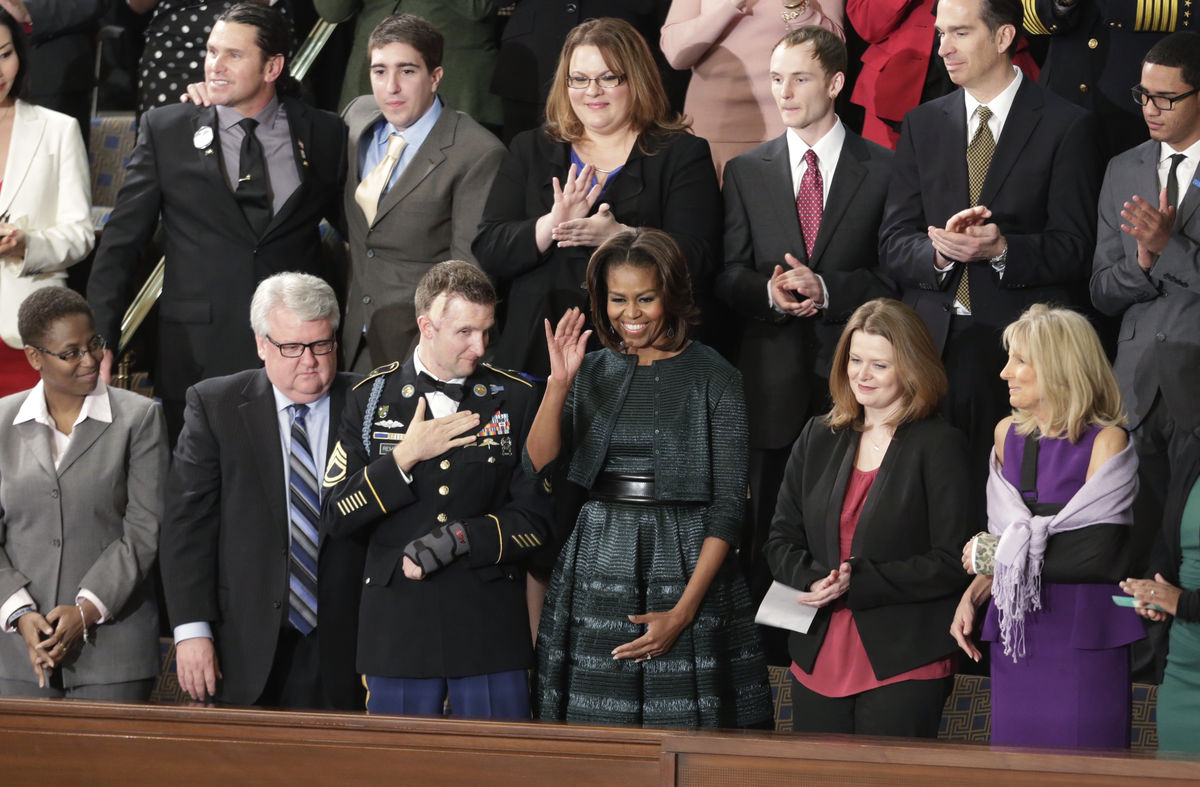 Michelle Obama no Estado da União ('State of the Union') em 2014 (REUTERS/Joshua Roberts)