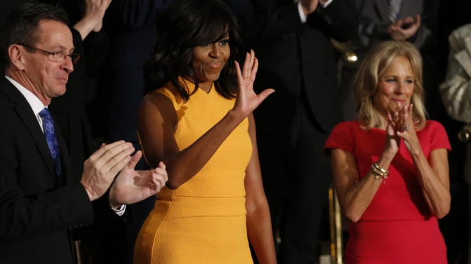 Michelle Obama no Estado da União ('State of the Union') em 2016 (REUTERS/Jonathan Ernst)