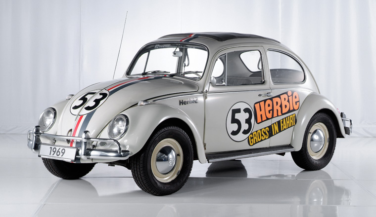 Nos filmes da Walt Disney, o “carocha” do amor, conhecido por Herbie, é a estrela (Museu Volkswagen)