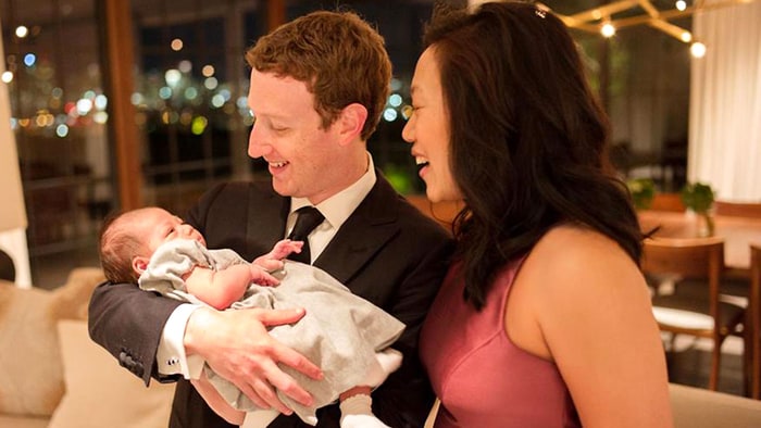 Mark Zuckerberg celebrou a entrada em 2016 com a mulher e a filha (Crédito: Mark Zuckerberg/Facebook)