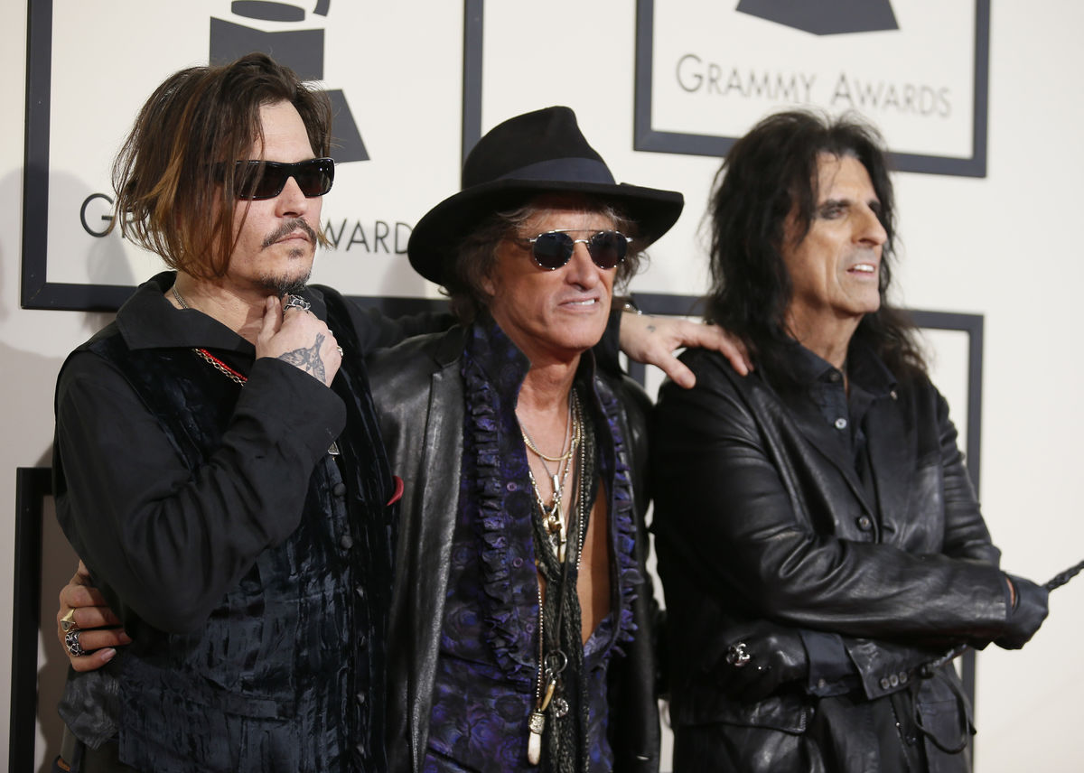 The Hollywood Vampires, Johnny Depp, Joe Perry e Alice Cooper (REUTERS/Danny Moloshok)