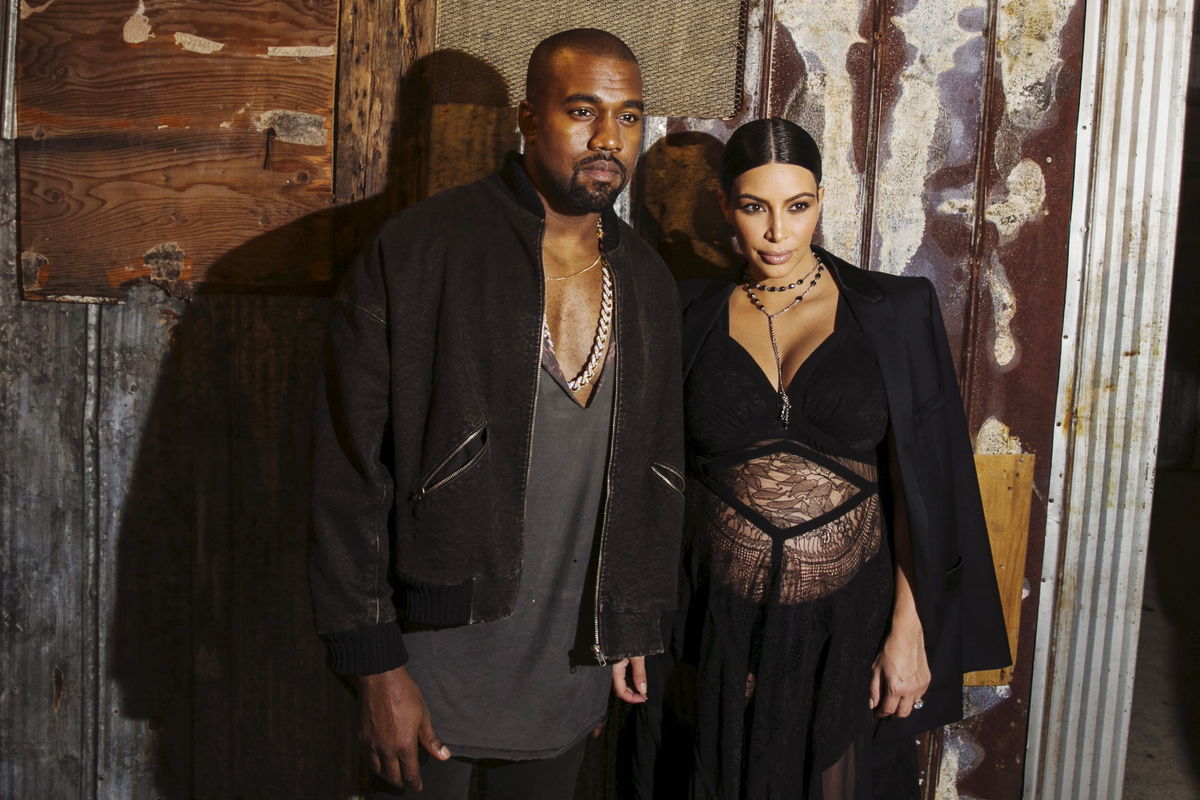 Kim Kardashian com o marido Kanye West (Reuters)