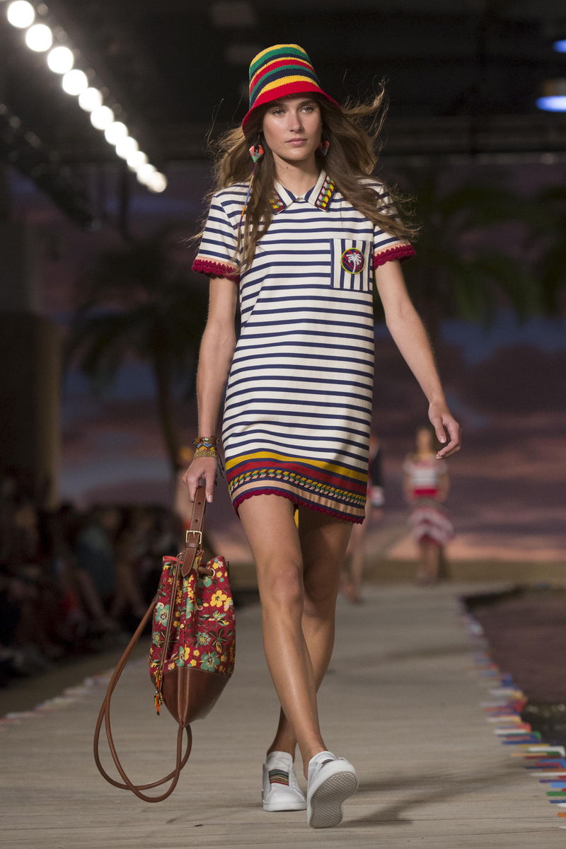 A model presents a creation from the Tommy Hilfiger Spring/Summer 2016 collection during New York Fashion Week in  New York