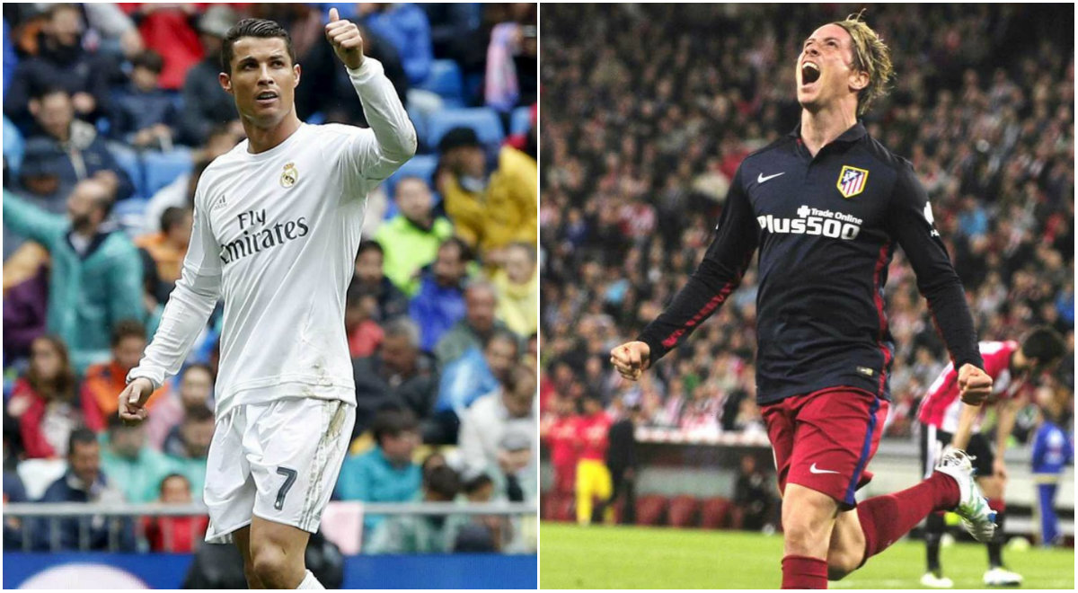 CR7, do Real Madrid e Fernando Torres, do Atlético, defrontam-se este sábado