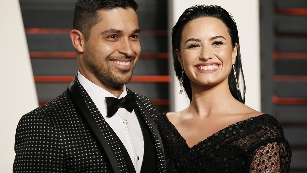 Wilmer Valderrama and singer Demi Lovato arrive at the Vanity Fair Oscar Party in Beverly Hills