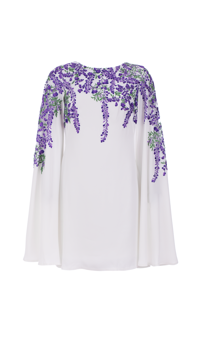 Tadashi Shoji_Embroidered Crepe Cape Dress_Aluguer _90