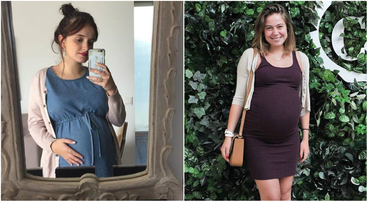 A cantora Carolina Deslandes e e atriz Ana Marta Ferreira, ainda grávidas. (Instagram)