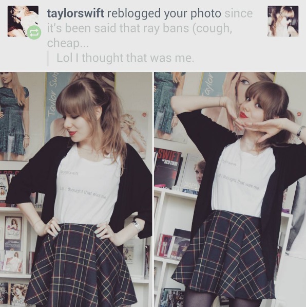 Taylor Swift comentou uma fotografia da sua fã