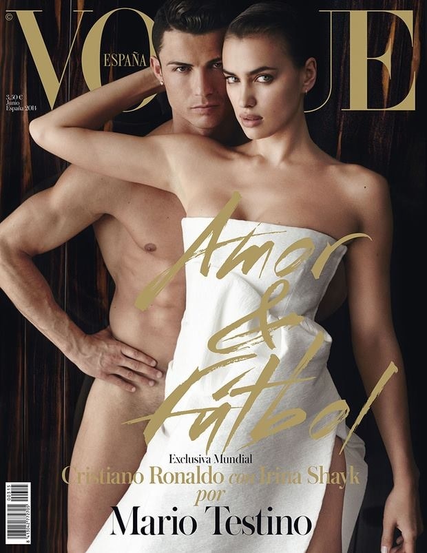 Com o ex-namorado Cristiano Ronaldo na ''Vogue Espanha' de junho de 2014