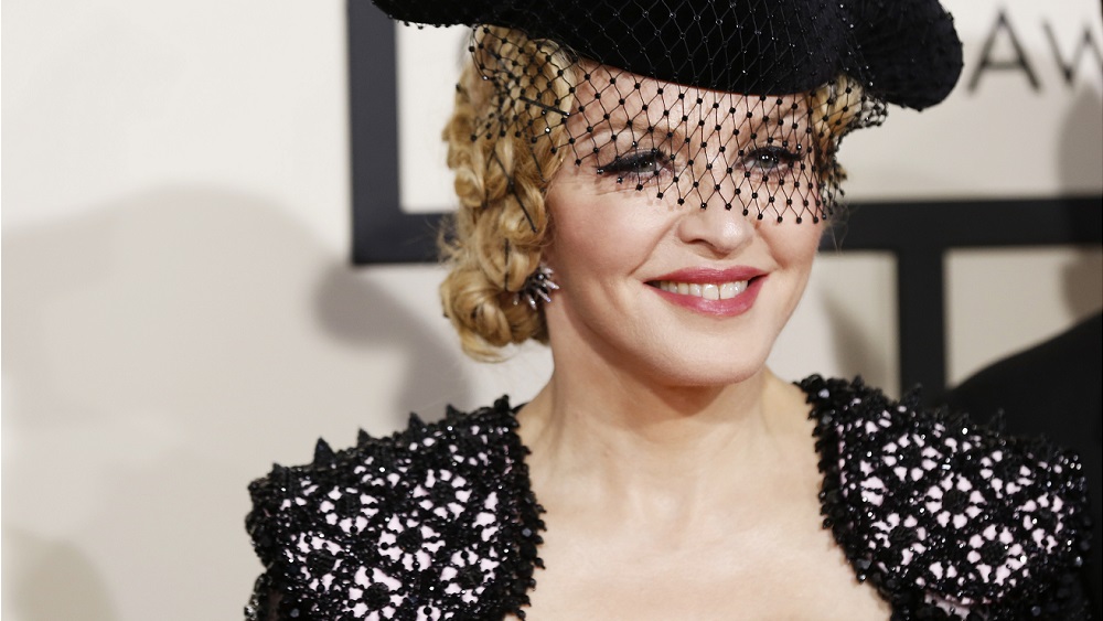 Madonna arrives at the 57th annual Grammy Awards in Los Angeles