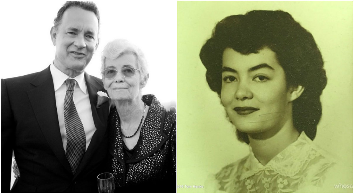 O ator e a mulher, Rita Wilson, publicaram imagens da mãe de Tom Hanks no Instagram