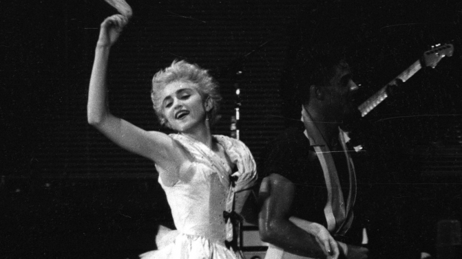 Madonna entertains the crowd at Robert F. Kennedy Stadium in  Washington DC