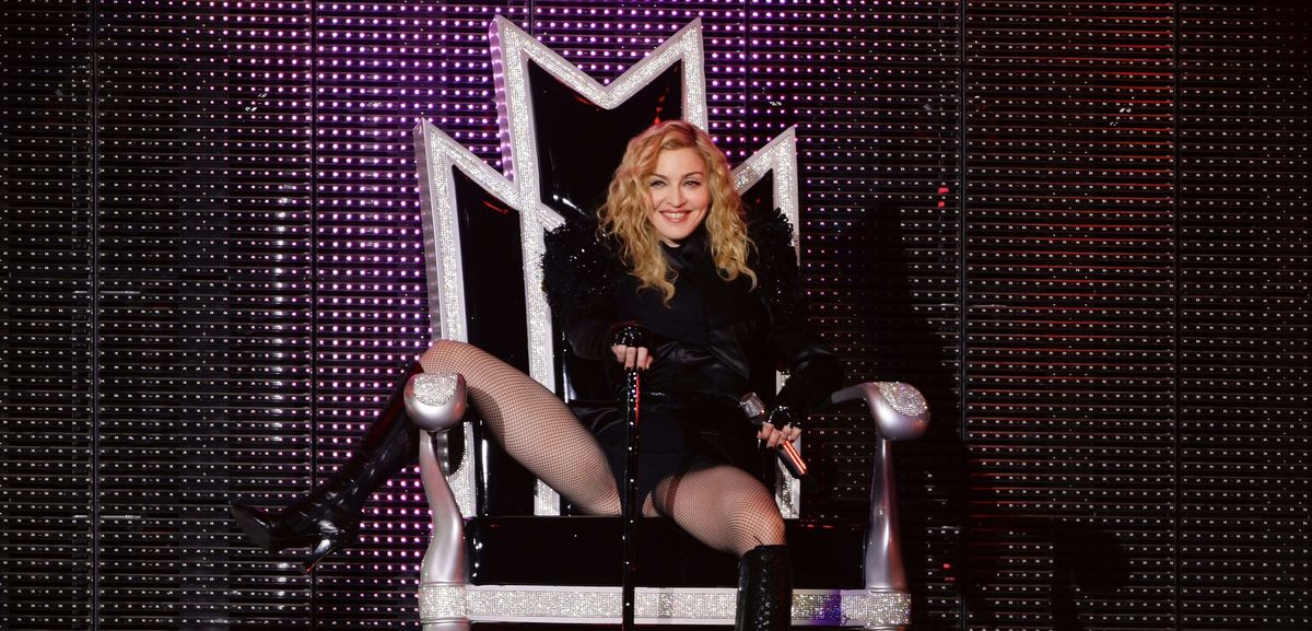 U.S. pop singer Madonna performs during her Sticky and Sweet Tour concert in Munich