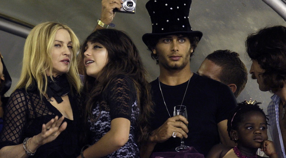U.S. singer Madonna, boyfriend Jesus Luz, and her daughters watch Carnival in Rio