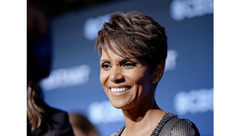 Cast member Halle Berry smiles during interview at premiere of TV series “Extant” in Los Angeles