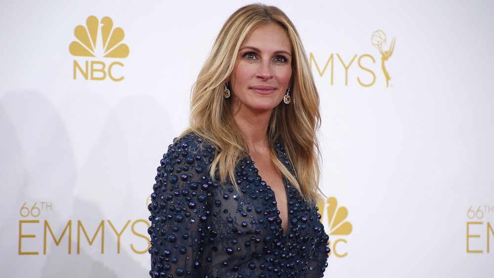 Julia Roberts from HBO’s “The Normal Heart” arrives at the 66th Primetime Emmy Awards in Los Angeles