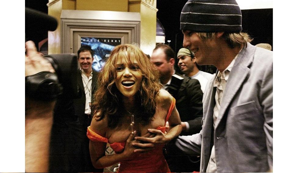 HALLE BERRY CAUGHT ON CAMERA FOR MTV SHOW PUNKD AT PREMIERE.