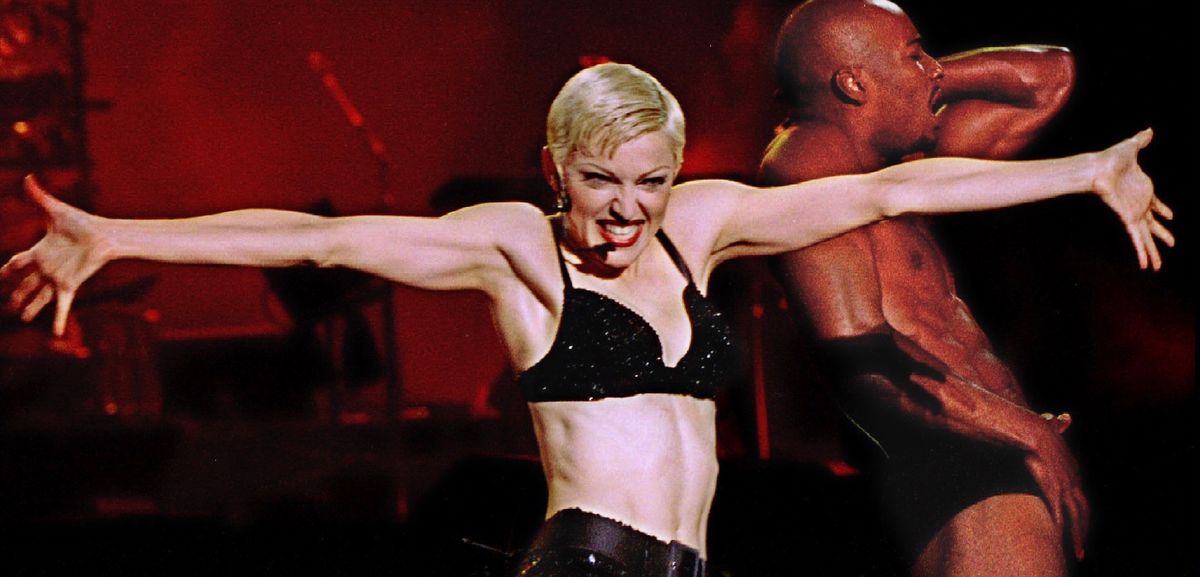 Rock star Madonna performs at Wembley Stadium September 25 during the opening performance of the Wor..