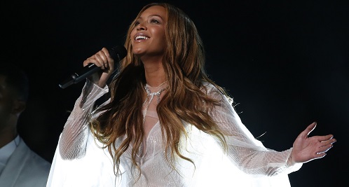 Beyonce performs “Take My Hand” at the 57th annual Grammy Awards in Los Angeles