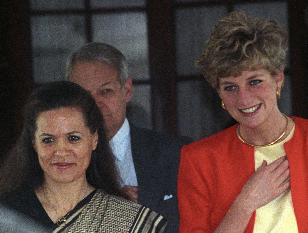 Princess Diana with Sonia Gandhi in New Delhi