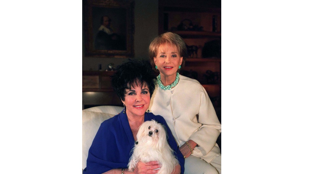 LIZ TAYLOR AND BARBARA WALTERS SIT TOGETHER
