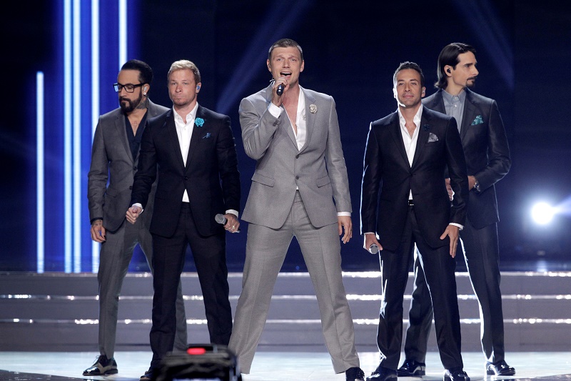 The Backstreet Boys perform during the 2016 Miss USA pageant at the T-Mobile Arena in Las Vegas