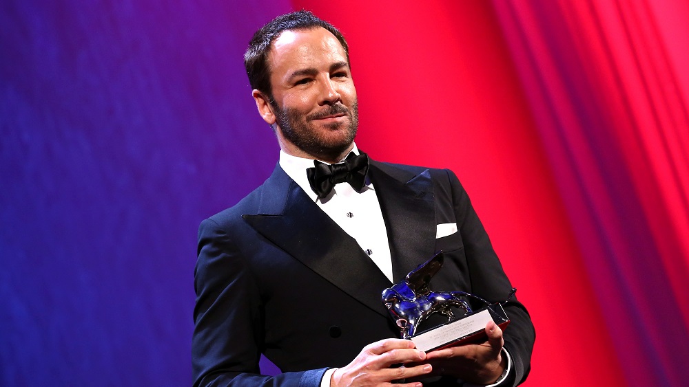 Director Tom Ford holds the runner-up Grand Jury prize for the movie 