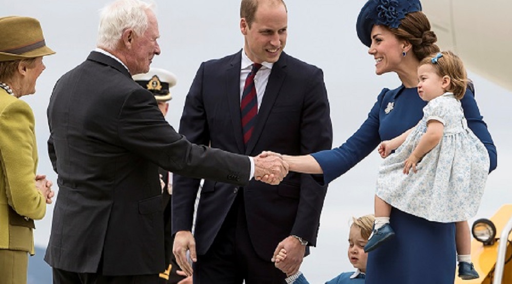 Britain’s Royal family arrive at the Victoria International Airport for the start of their eight day royal tour to Canada