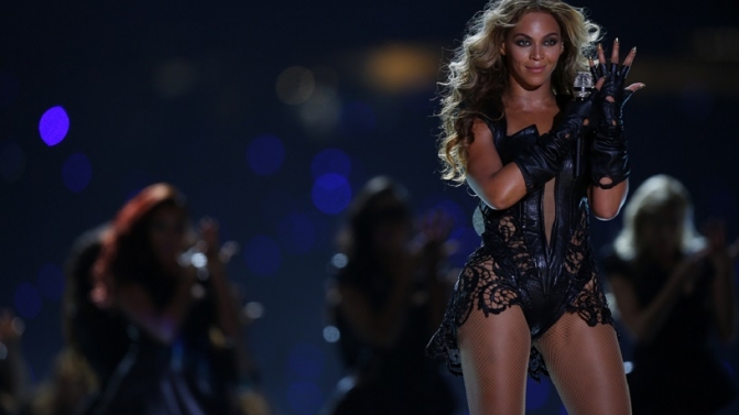 Beyonce performs during half-time show of NFL Super Bowl XLVII football game in New Orleans