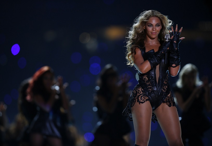 Beyonce performs during half-time show of NFL Super Bowl XLVII football game in New Orleans