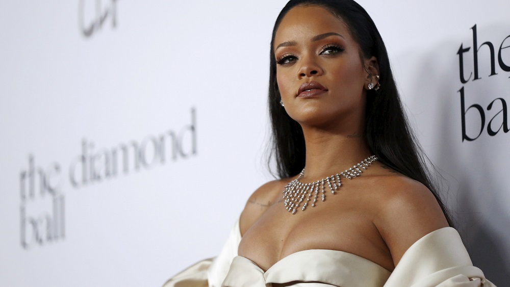 Singer Rihanna poses at the second annual Diamond Ball fundraising event in Santa Monica