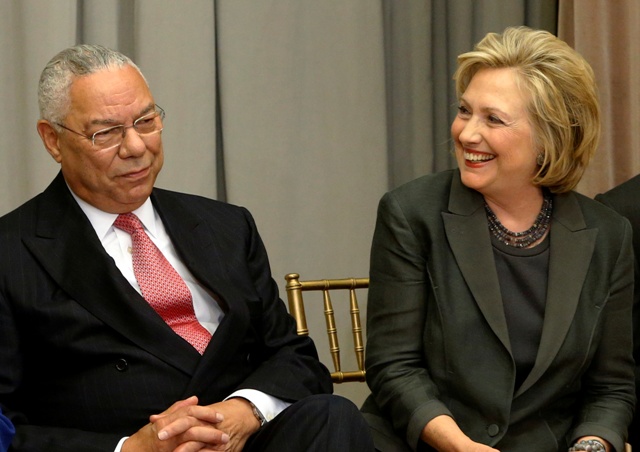 Colin  Powell e Hillary Clinton