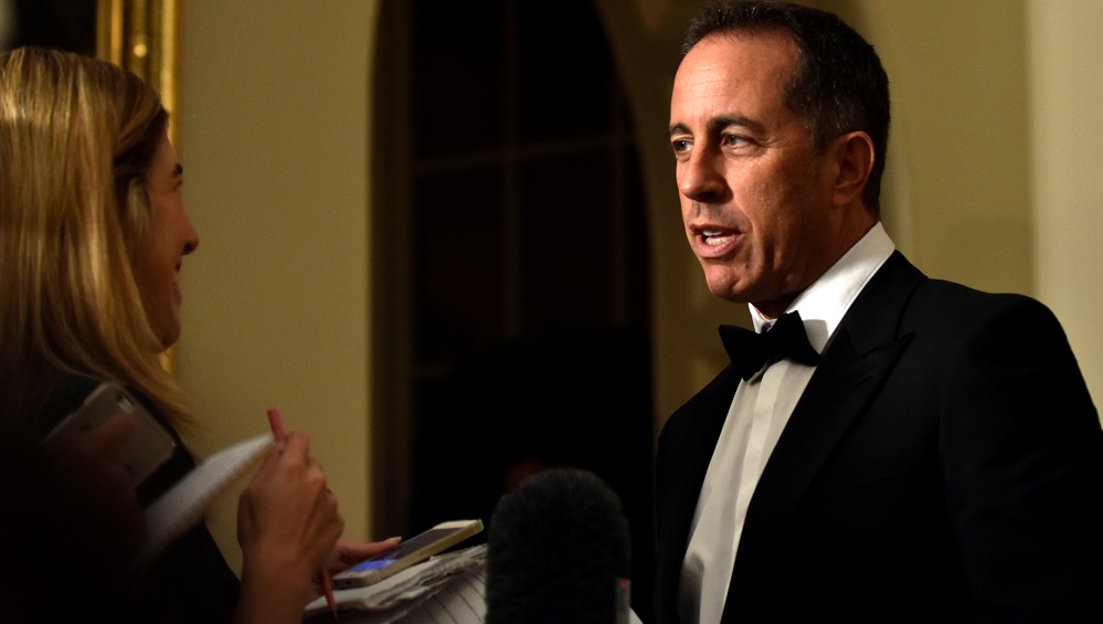 Comedian Seinfeld arrives for a State Dinner honoring Italian Prime Minister Renzi at the White House in Washington