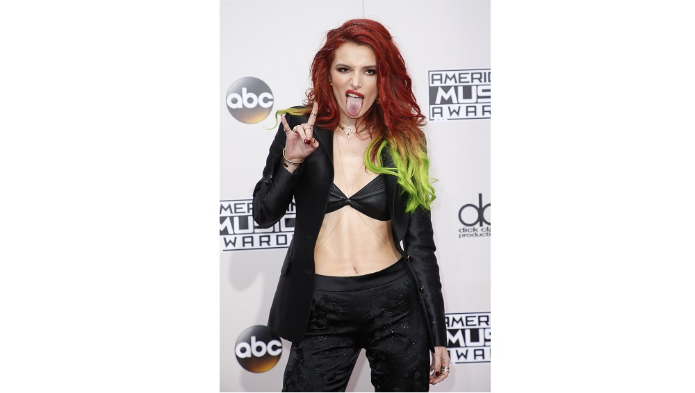 Actress Bella Thorne arrives at the 2016 American Music Awards in Los Angeles