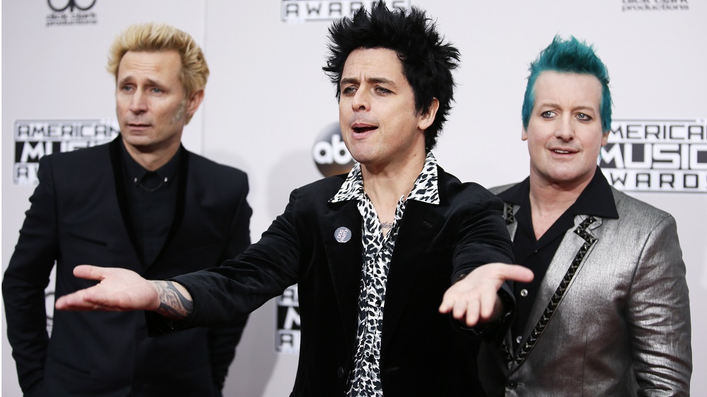 Green Day arrives at the 2016 American Music Awards in Los Angeles