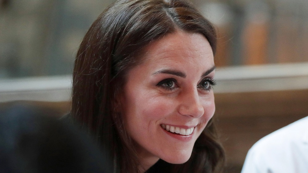 Britain’s Catherine, Duchess of Cambridge attends a children’s tea party to celebrate Dippy the Diplodocus’s time in Hintze Hall, at the Natural History Museum in London