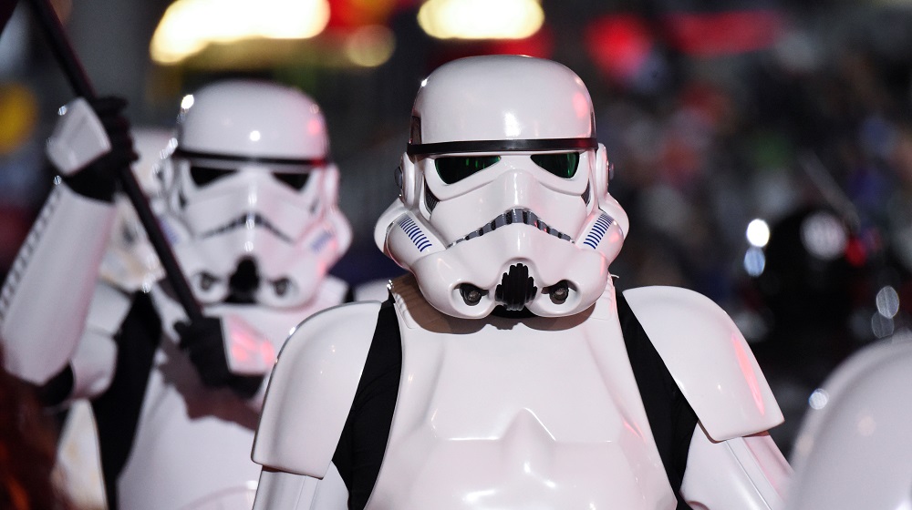 Participants dressed as Star Wars characters march in the 85th annual Hollywood Christmas Parade in Los Angeles