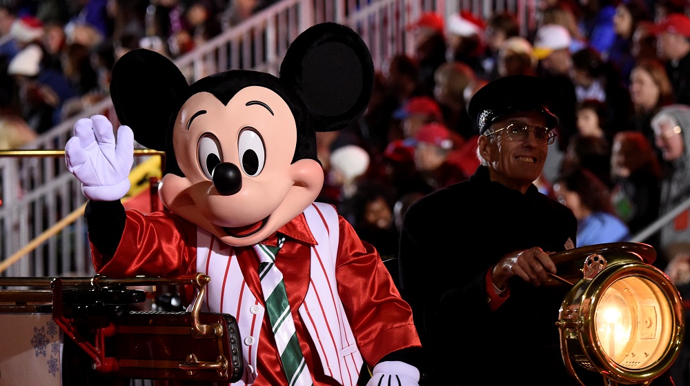 Mickey Mouse rides in the 85th annual Hollywood Christmas Parade in Los Angeles