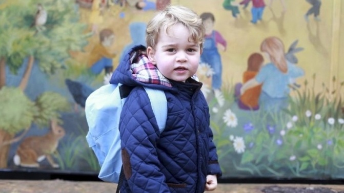 O príncipe George no seu primeiro dia no infantário, em janeiro