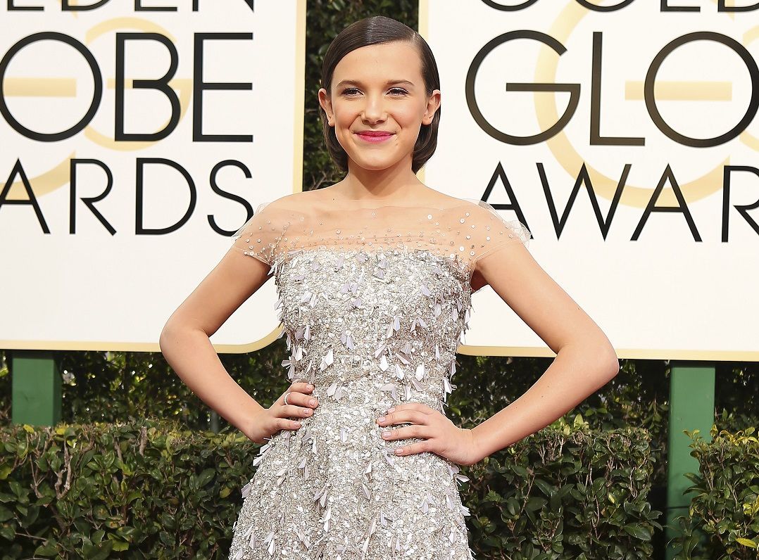Millie Bobby Brown arrives at the 74th Annual Golden Globe Awards in Beverly Hills