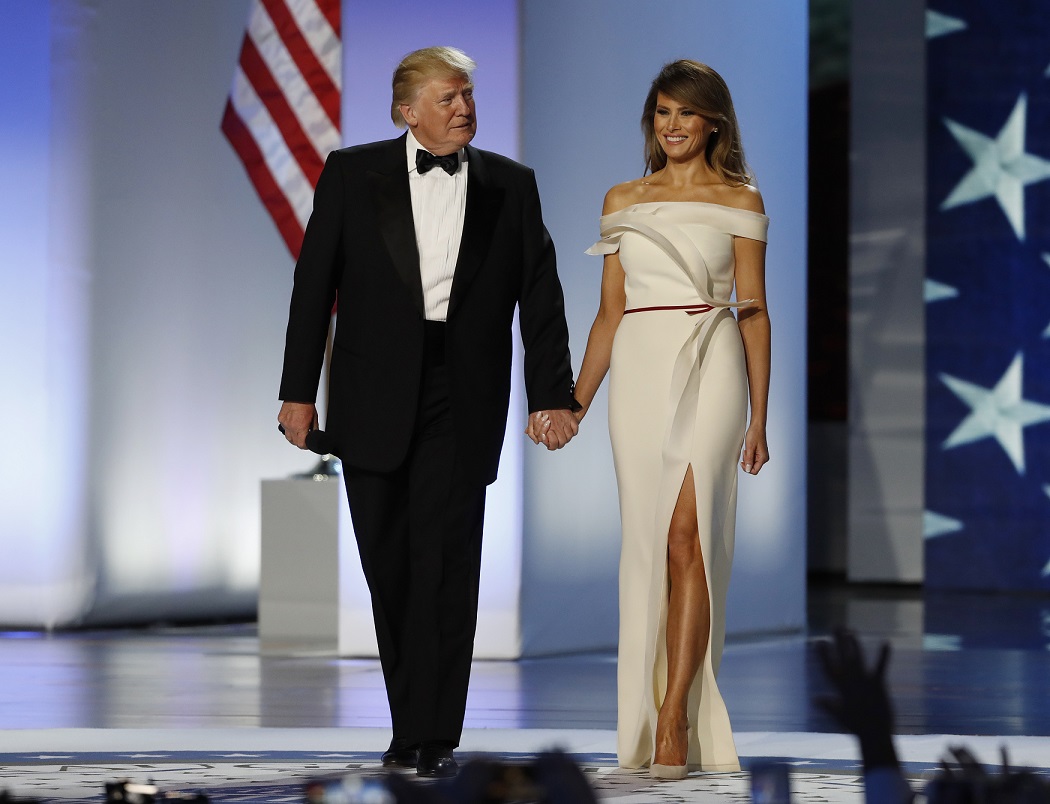 U.S. President Donald Trump and first lady Melania Trump arrive at the Inauguration Freedom Ball in Washington