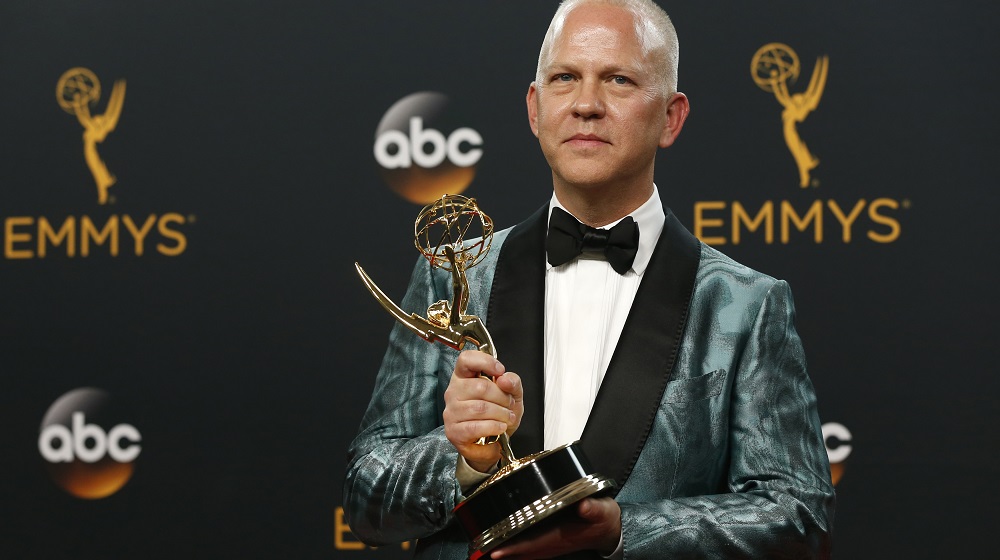 Producer Ryan Murphy poses backstage with the award for Outstanding Limited Series at the 68th Primetime Emmy Awards in Los Angeles