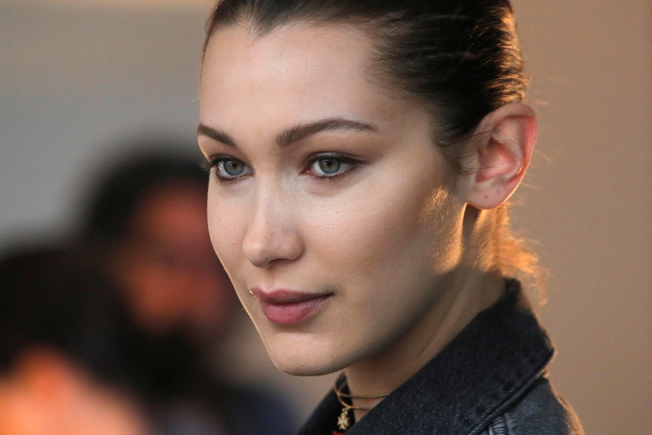 Model Bella Hadid waits backstage before the Michael Kors Autumn/Winter 2017 collection presentation during New York Fashion Week in the Manhattan borough of New York