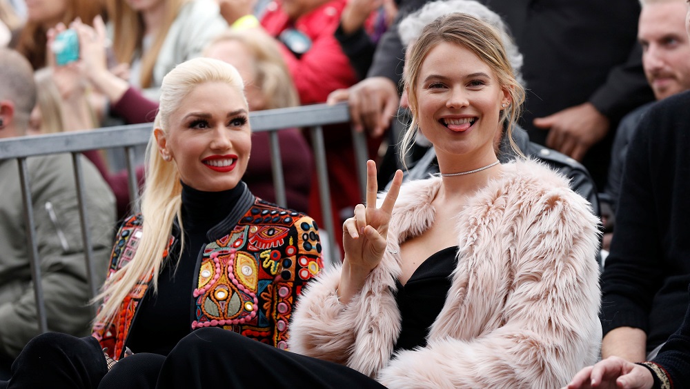 Model Prinsloo and singer Stefani attend the ceremony for the unveiling of the star for musician Adam Levine on the Hollywood Walk of Fame in the Hollywood neighborhood of Los Angeles